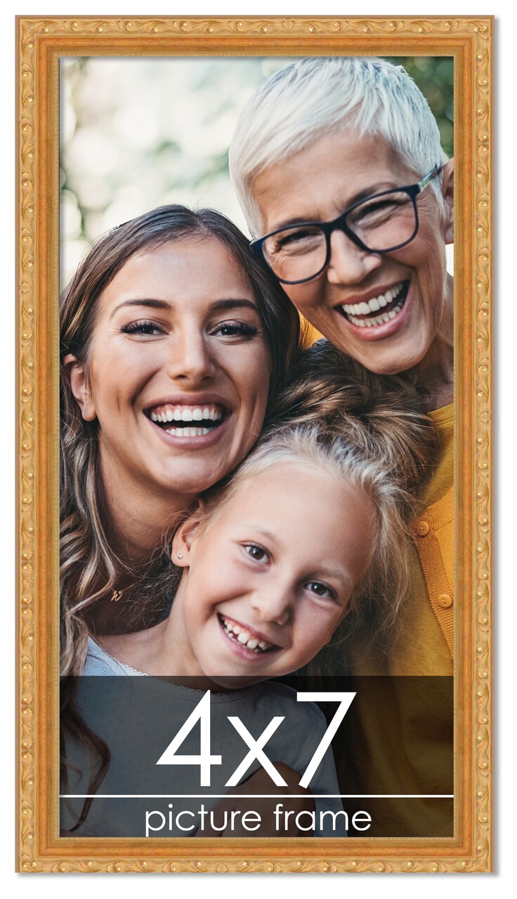 4x7 Museum-Quality Picture Frame with UV-Resistant Acrylic & Acid-Free Backing, Available in 4 Finishes - Gold, Silver, Bronze, and Black